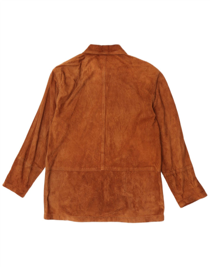 Veste en daim femme vintage IT 42 Cuir marron moyen
