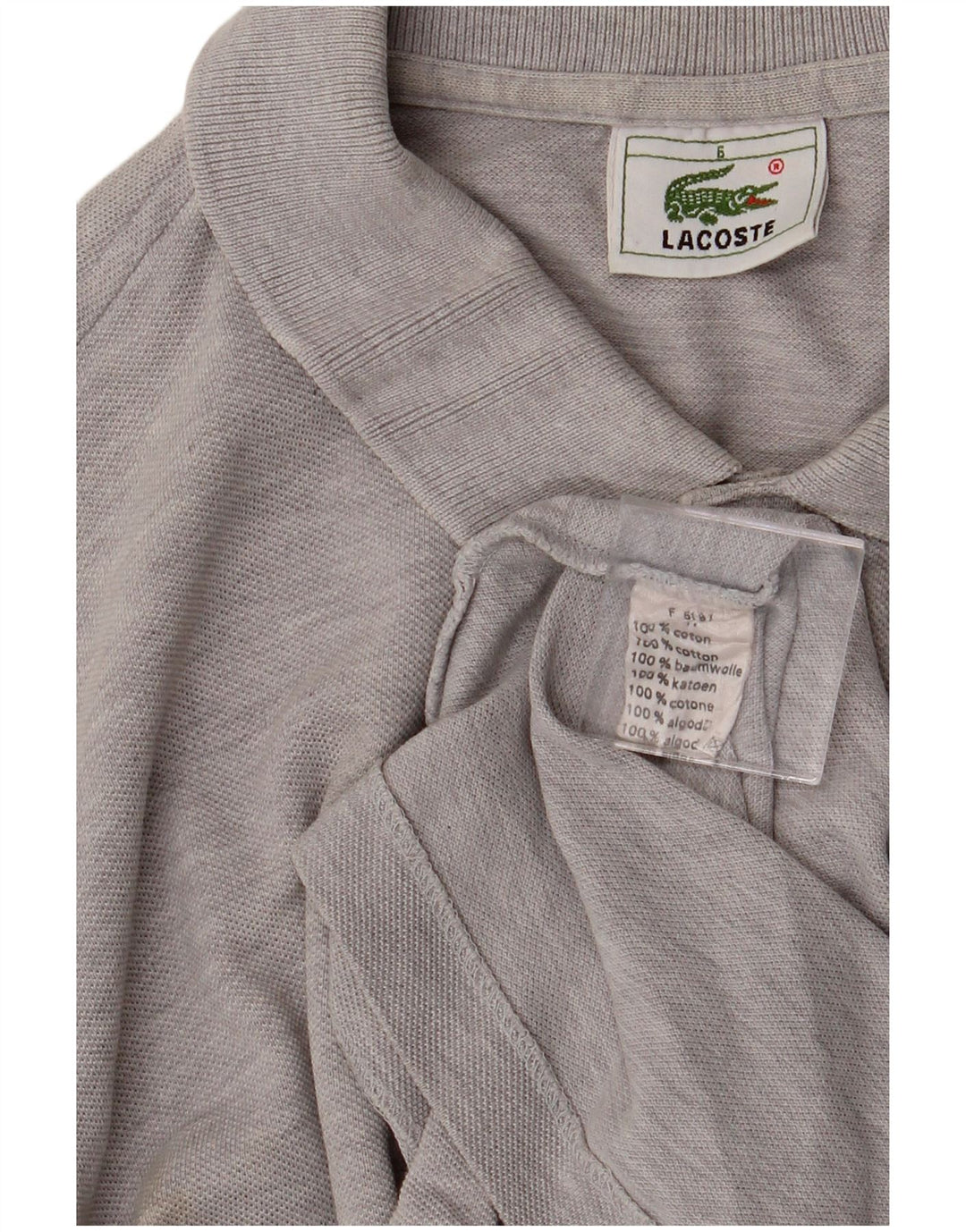 LACOSTE Polo Homme Taille 6 XL Gris Coton