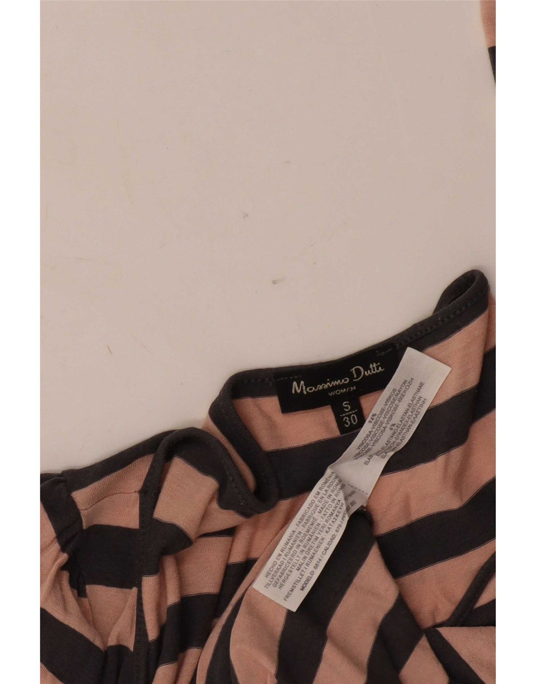 Massimo Dutti Haut à manches longues pour femme UK 10 Petite viscose rayée rose