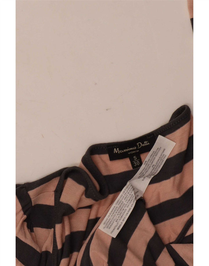Massimo Dutti Haut à manches longues pour femme UK 10 Petite viscose rayée rose