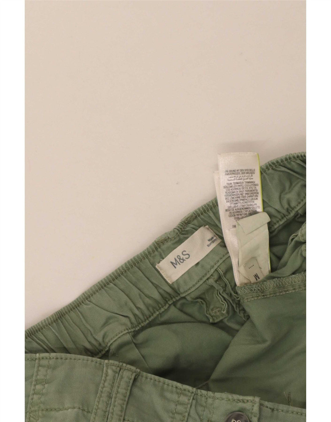 Marks & Spencer Pantalon cargo court pour femme Medium W26 L23 Vert Lyocell