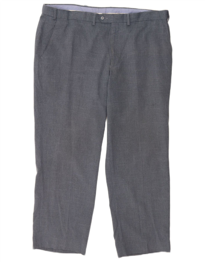 Marks & Spencer Pantalon de costume coupe classique pour homme W40 L29 Bleu marine Polyester
