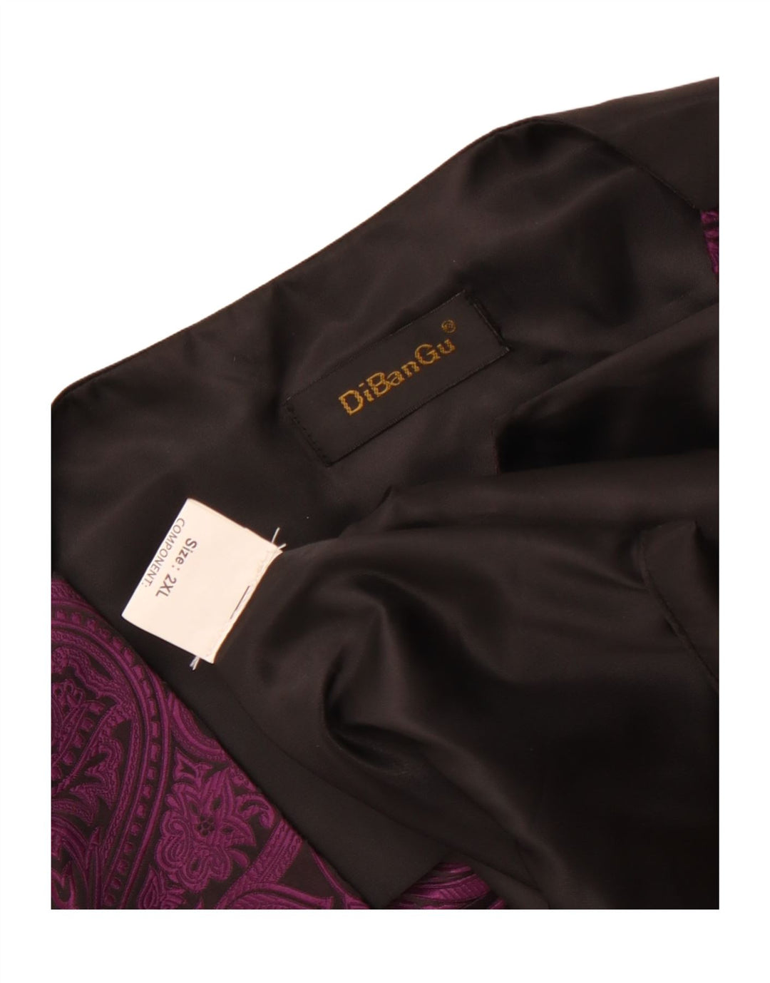 Gilet homme vintage 2XL Violet Paisley Polyester