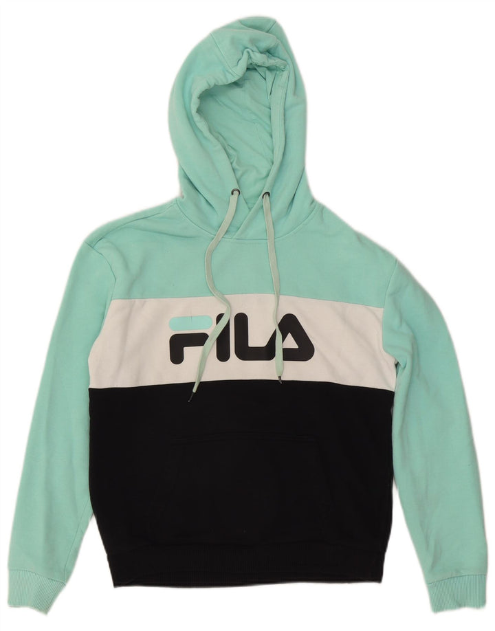 FILA Pull à capuche graphique pour femme UK 6 XS Multicolore Colourblock