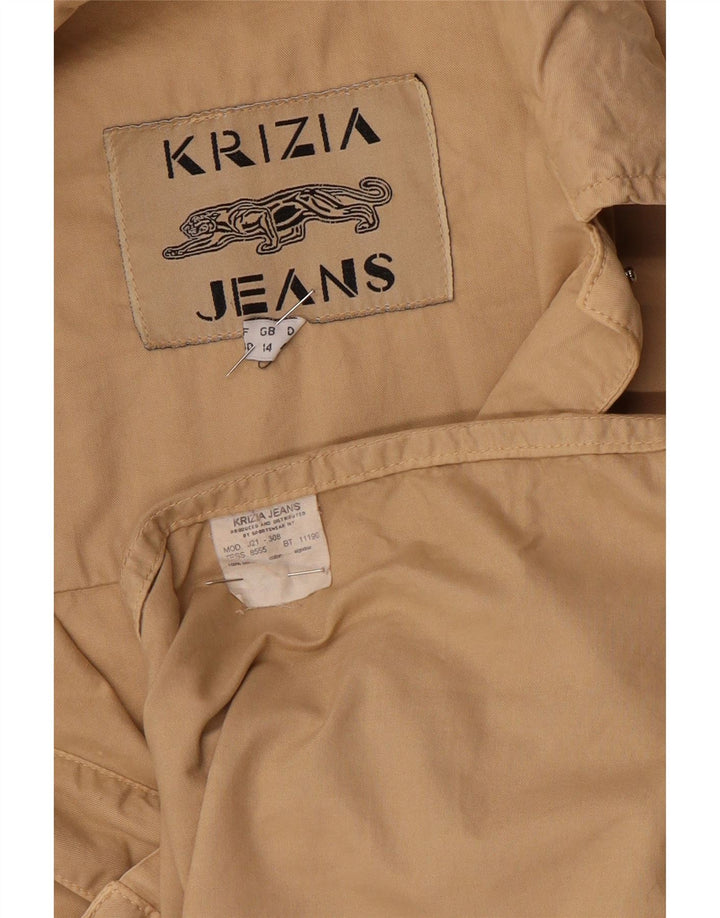 Krizia Veste utilitaire pour femme UK 14 Grand coton beige