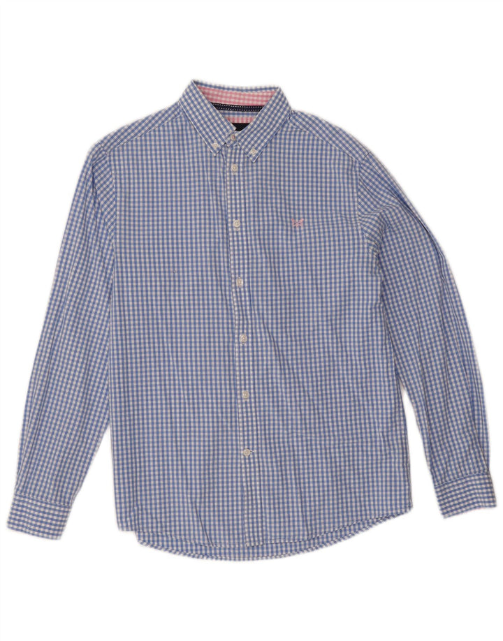 Crew Clothing Chemise coupe classique pour homme en coton vichy bleu petit