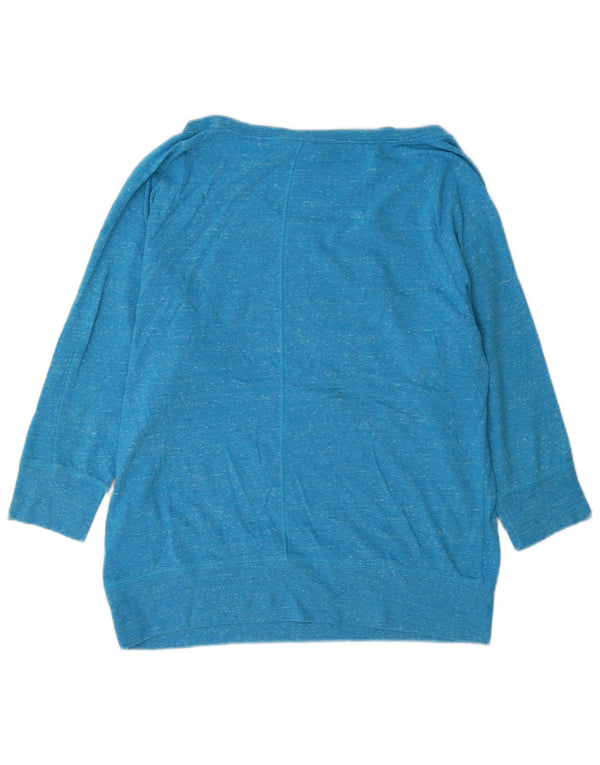Nike Sweat-shirt graphique à manches 3/4 pour femme UK 16 Large Bleu moucheté