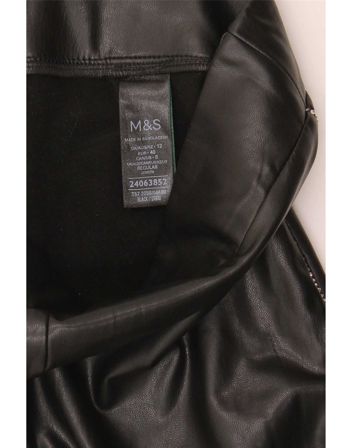 Marks & Spencer Legging en similicuir pour femme UK 12 Noir moyen Polyester