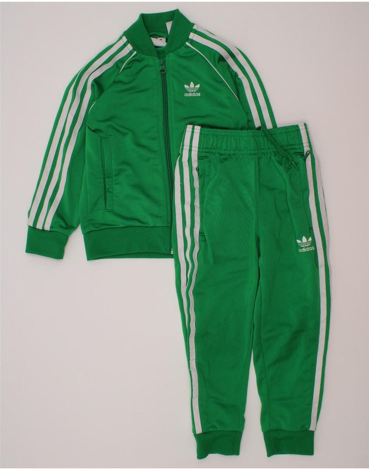 Adidas Survêtement Complet Garçon 4-5 Ans Vert Polyester