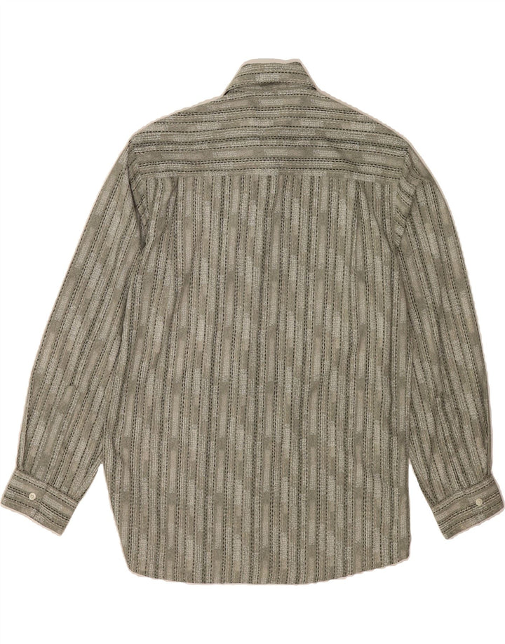 CANDA Mens Shirt Large Green Striped Polyester Vintage Canda and Second-Hand Canda from Messina Hembry 