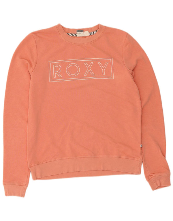 Roxy Sweat-shirt graphique pour femme UK 10 Petit coton rose