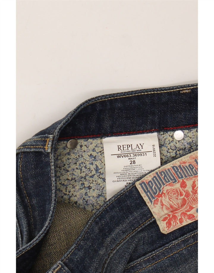 Replay Short En Jean Femme W28 Bleu Moyen Coton