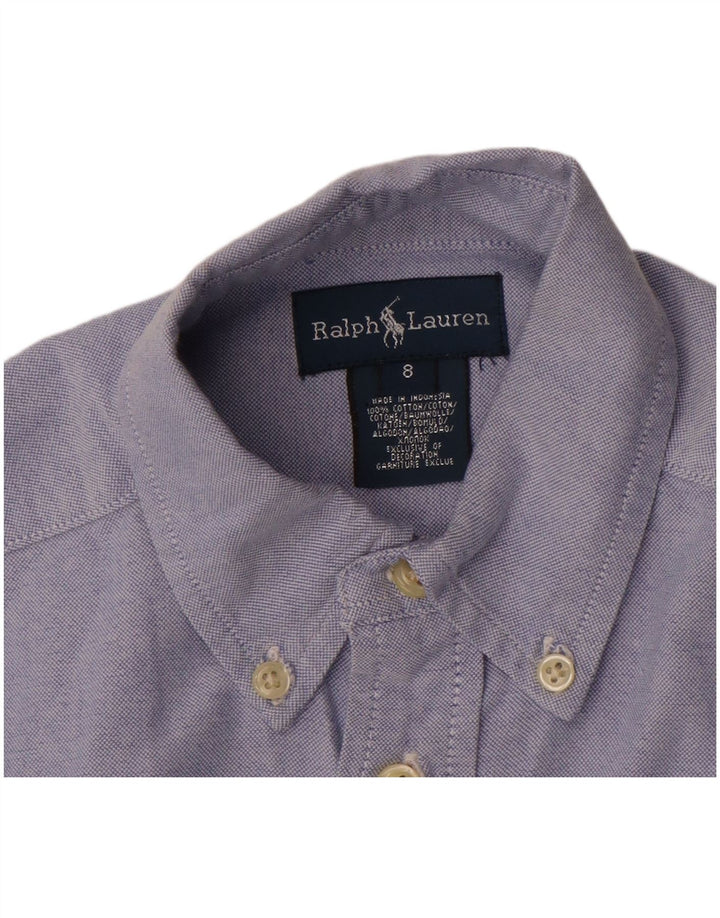 Chemise Ralph Lauren Garçon 7-8 ans Bleu Coton