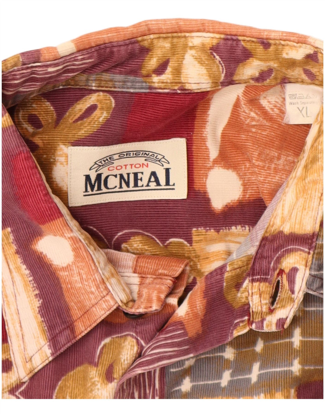 MCNEAL Chemise en velours côtelé pour homme XL Bordeaux Patchwork