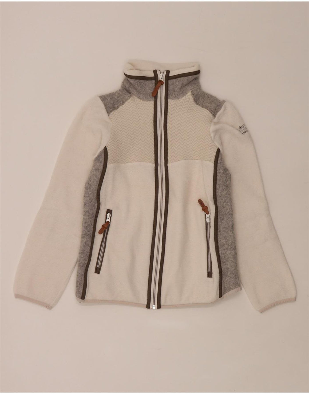 CMP Veste Polaire Femme UK 10 Small Blanc Colourblock