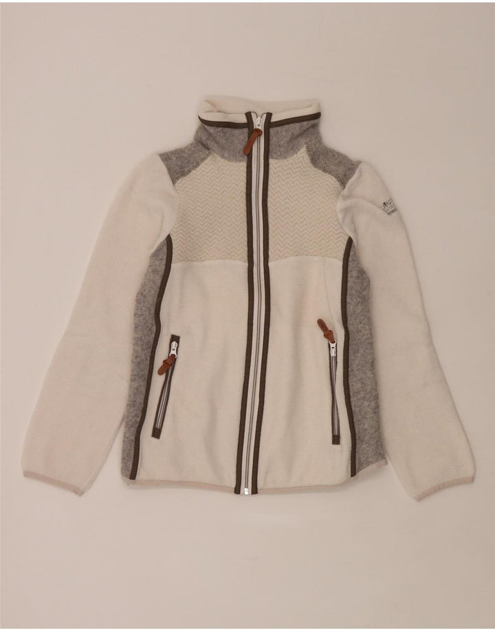 CMP Veste Polaire Femme UK 10 Small Blanc Colourblock