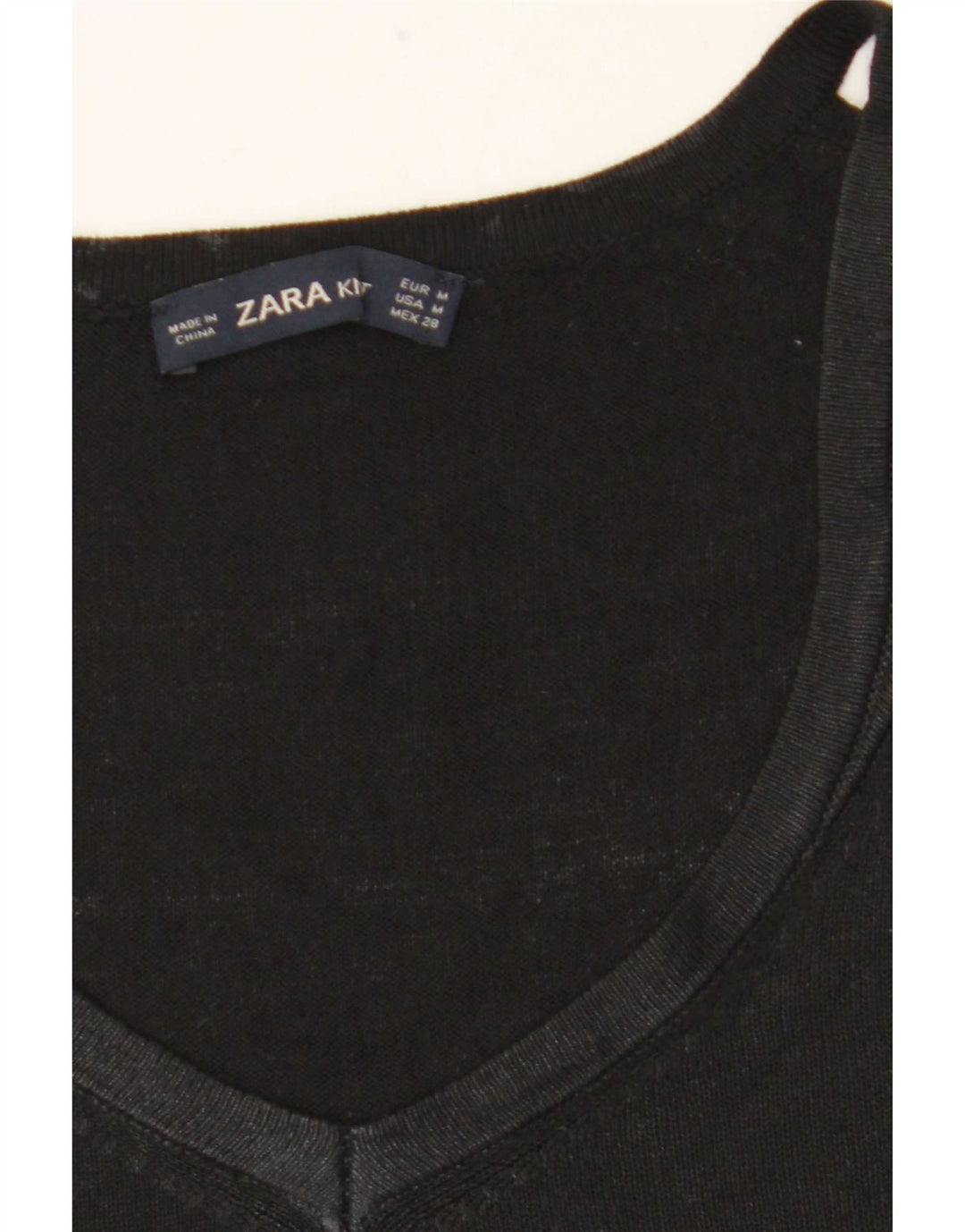 Zara Femme Top Manches Longues Noir Moyen