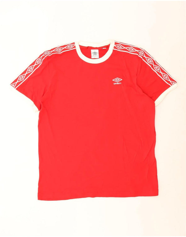 UMBRO T-shirt graphique pour homme en coton color block rouge 2XL