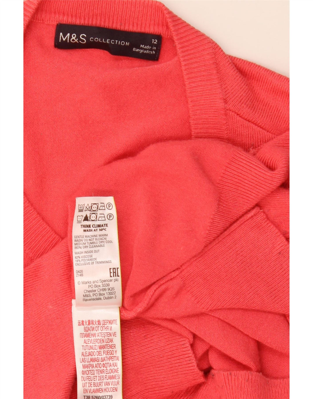 Marks & Spencer Pull Cardigan Femme UK 12 Viscose Rouge Moyen