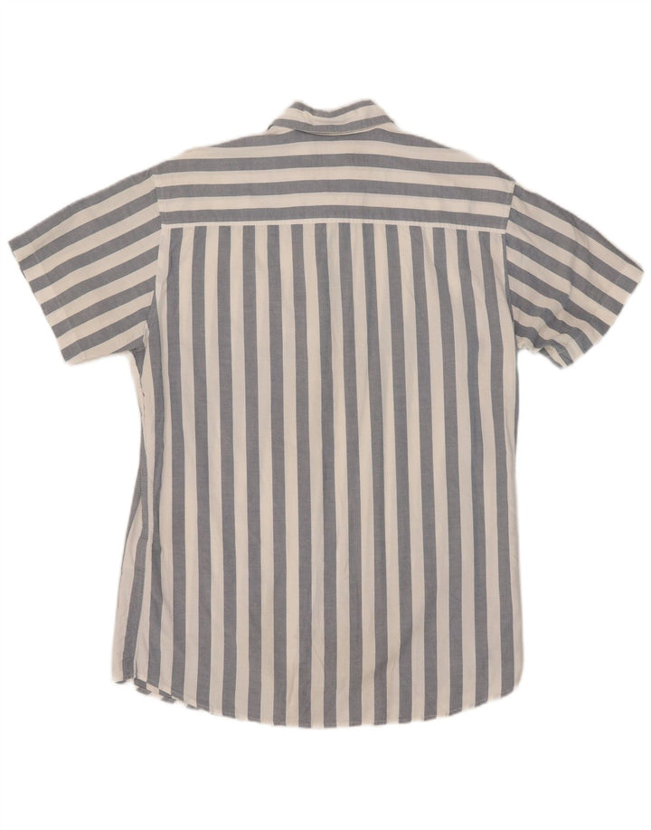 Jack & Jones Chemise à Manches Courtes Homme Bleu Moyen Rayé Coton