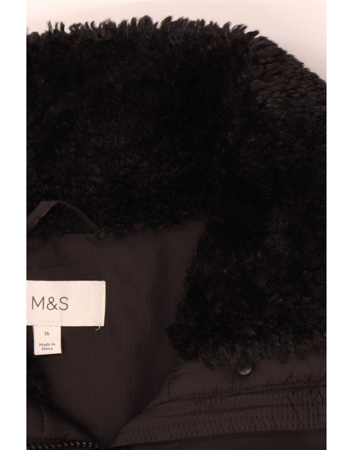 Marks & Spencer Veste matelassée surdimensionnée pour femme UK 16 Large Noir Polyester