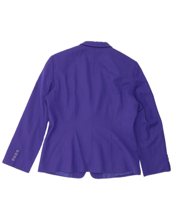 Hugo Boss Veste blazer à 3 boutons pour femme UK 12 Laine vierge violet moyen