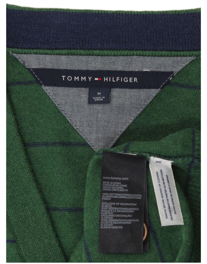 Tommy Hilfiger Cardigan Pull Homme Vert Moyen Rayé Coton
