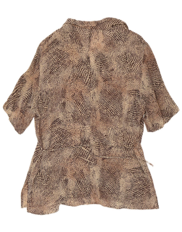 Perte by Krizia Chemisier pour femme UK 16 Large marron imprimé animal en viscose