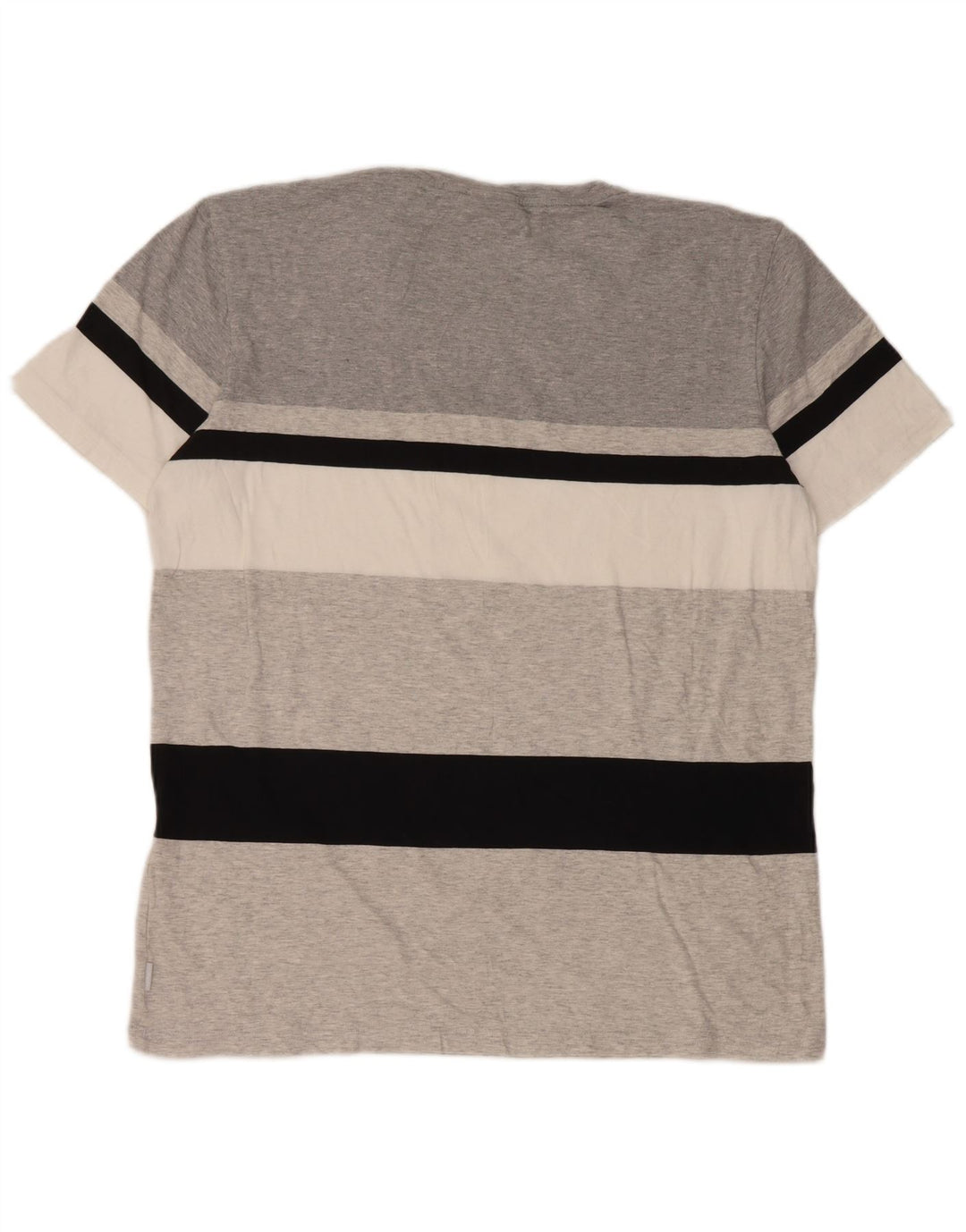 Adidas T-Shirt Homme Haut Grand Coton Rayé Gris