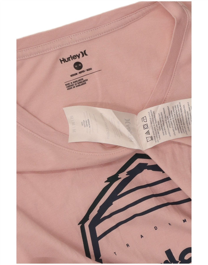 Hurley T-Shirt Graphique Homme Rose Moyen Coton