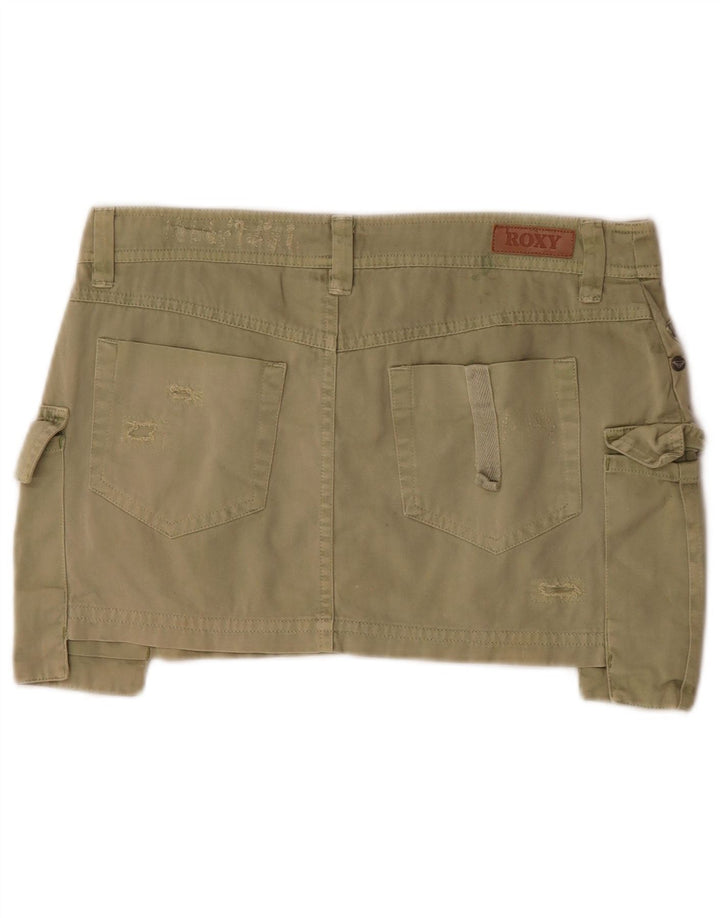 Roxy Mini jupe cargo en détresse pour femme UK 8 Small W29 Coton kaki