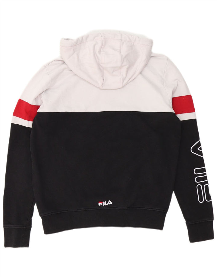 FILA Pull à capuche graphique pour homme XS en coton color block noir