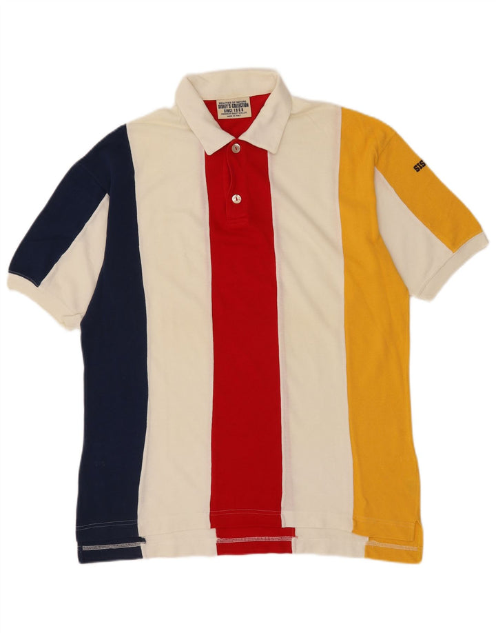 Sisley Polo Large Coton Rayé Multicolore Homme