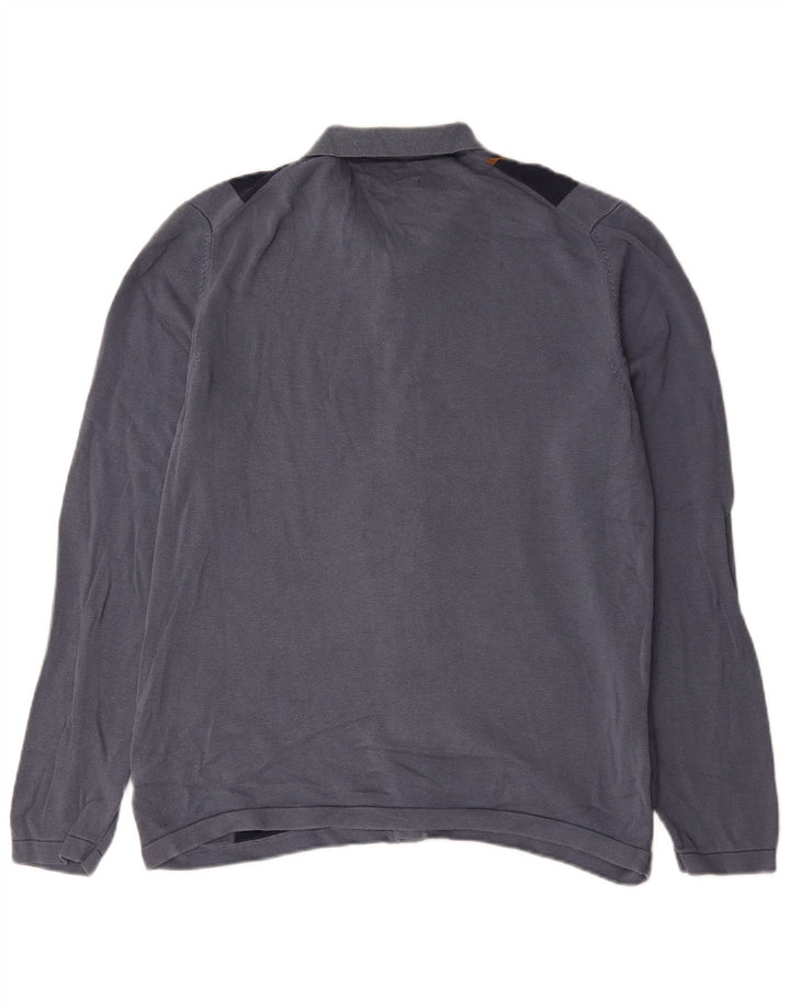Marks & Spencer Cardigan pour homme en coton rayé bleu marine Taille L
