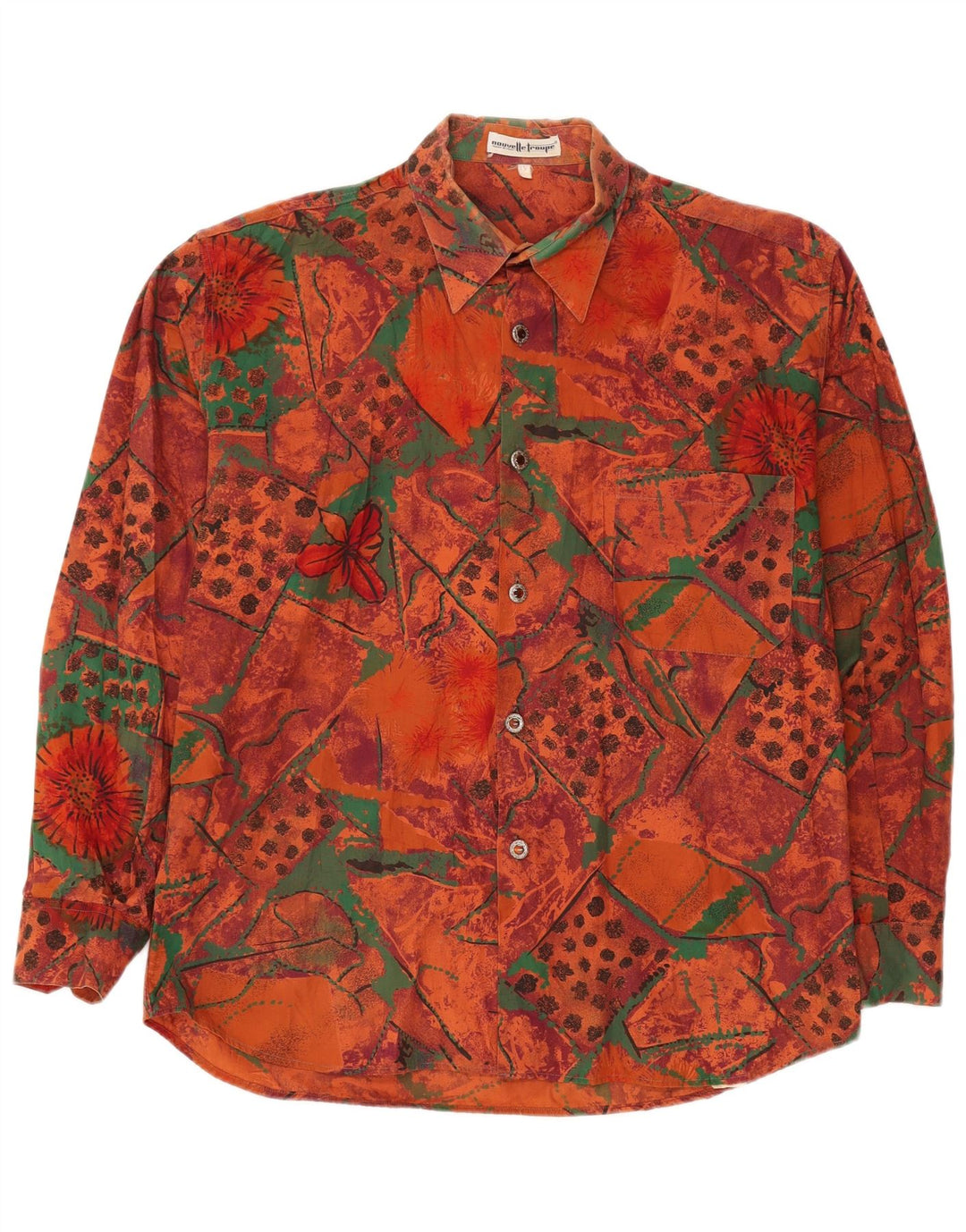 Chemise Homme Vintage Grand Patchwork Orange