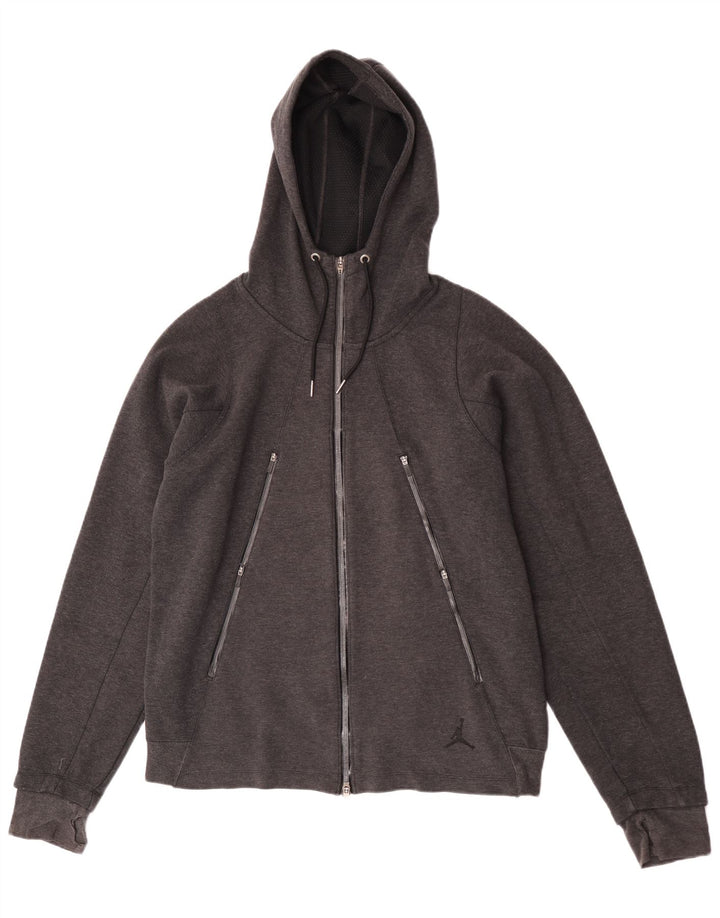Jordan Pull à capuche zippé pour homme Grand coton gris