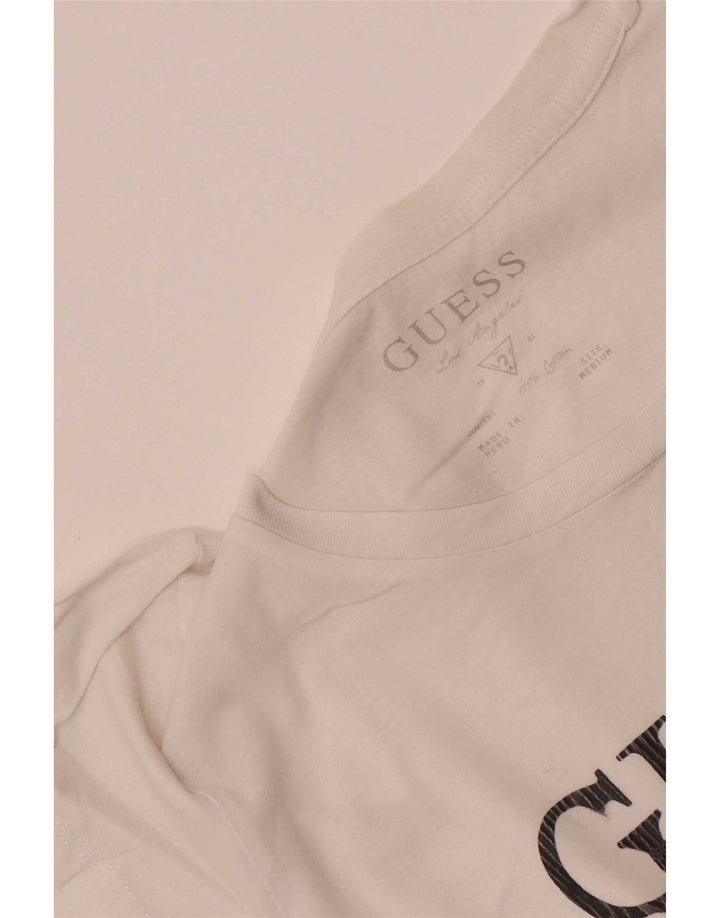 Guess T-shirt graphique pour femme UK 12 Blanc moyen