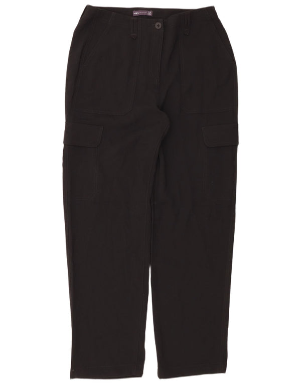 Marks & Spencer Pantalon cargo droit pour femme UK 14 Large W34 L32 Noir