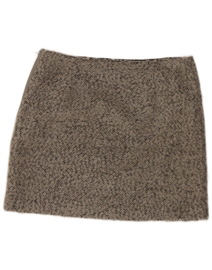 Marks & Spencer Mini-jupe femme UK 14 Large W34 Gris Moucheté Polyester