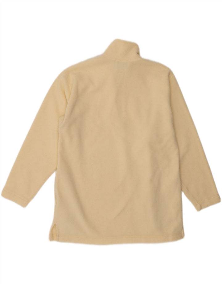 VINTAGE Pull Polaire Col Zippé Homme Blanc Cassé Moyen