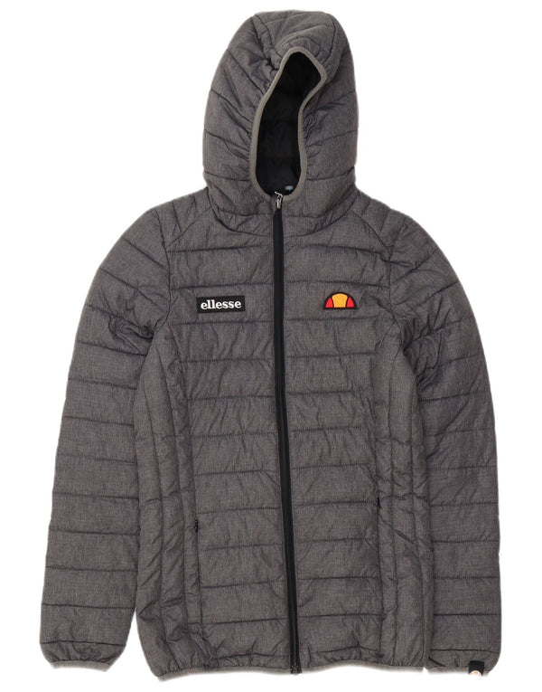 Ellesse Veste matelassée à capuche pour femme UK 6 XS Gris Polyester