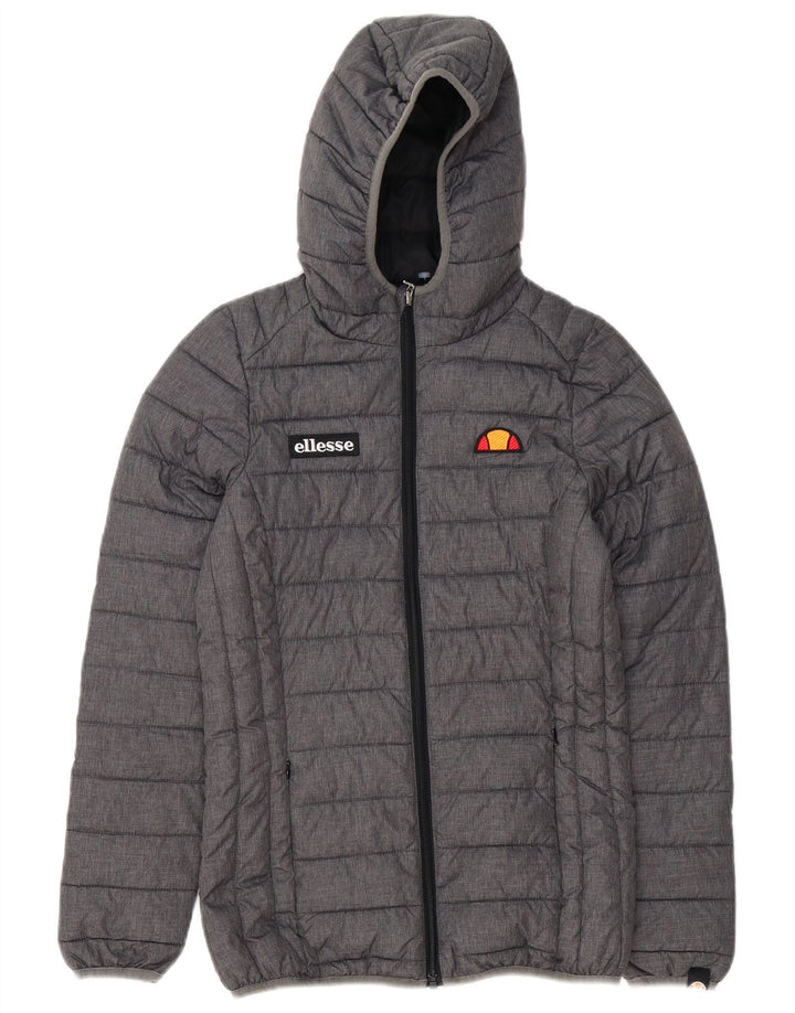 Ellesse Veste matelassée à capuche pour femme UK 6 XS Gris Polyester