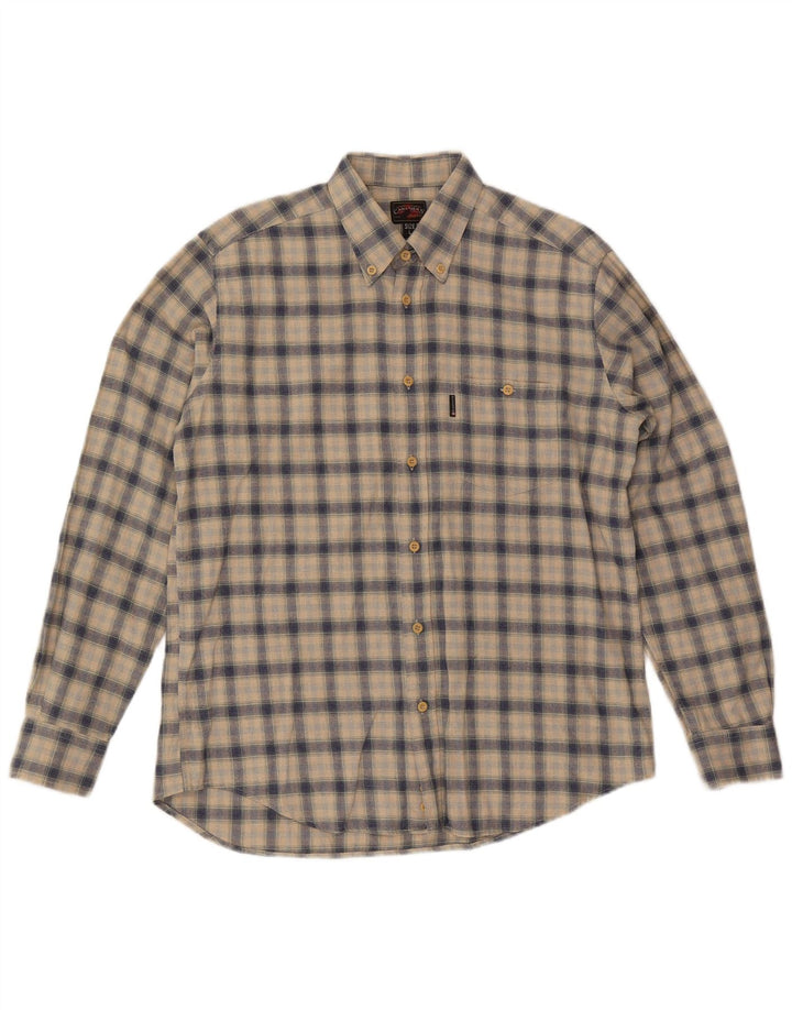 Canadiens Chemise en flanelle pour hommes, grands carreaux beiges