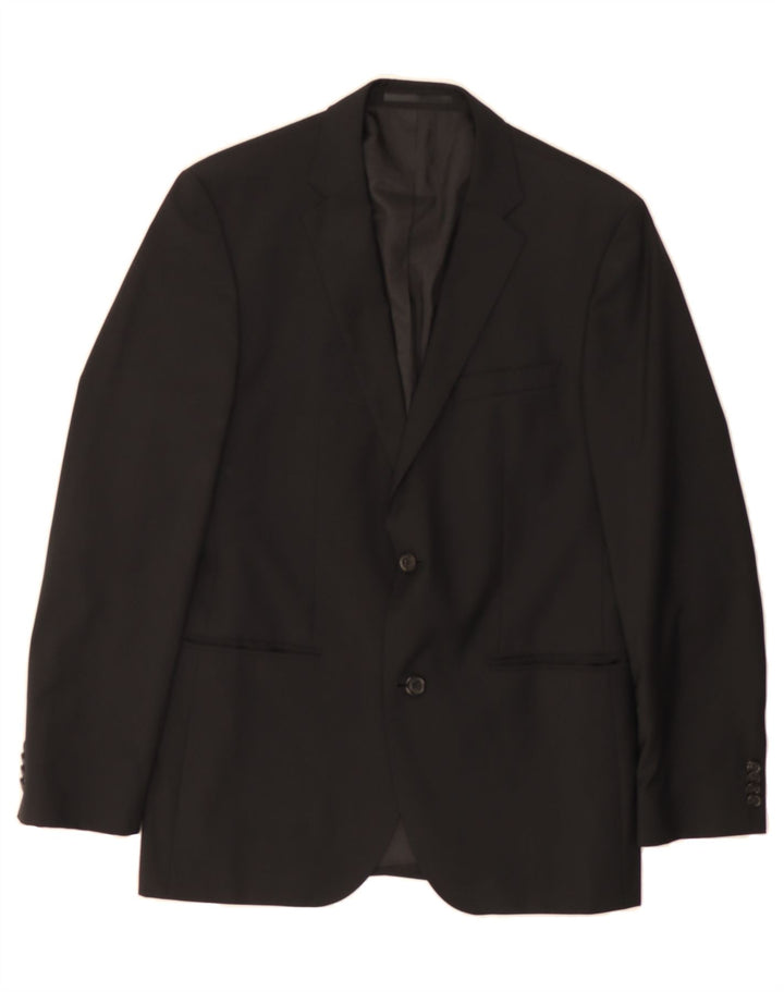 HUGO BOSS Mens 2 Button Blazer Jacket IT 48 Medium Black Viscose Vintage Hugo Boss and Second-Hand Hugo Boss from Messina Hembry 
