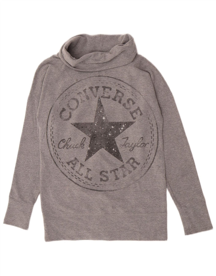 Converse Sweat-shirt graphique pour femme UK 10 Petit coton gris