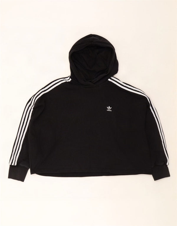 Adidas Pull à capuche surdimensionné pour femme UK 24/26 2XL Coton noir
