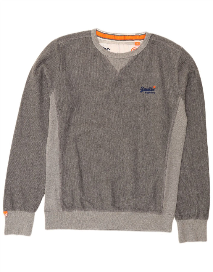Superdry Sweat-Shirt Homme Gris Moyen Colorblock Polyester