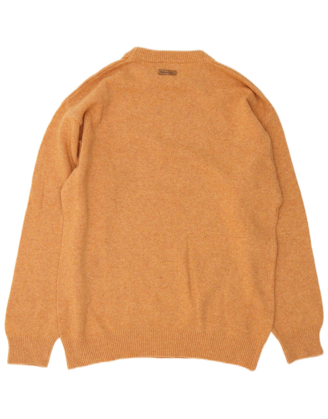 Marlboro Classics Pull à col rond pour homme Large Orange Moucheté