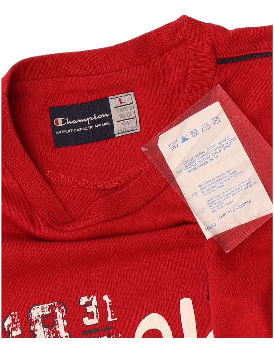 CHAMPION Débardeur Graphique Garçon 11-12 Ans Grand Rouge Colorblock Coton