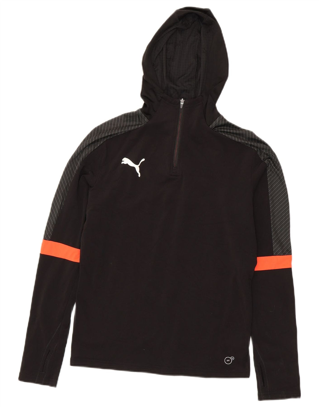 Puma Haut de survêtement à capuche et col zippé pour garçon 13-14 ans Noir
